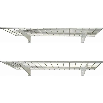 Abbildung von HyLoft 00967 Wandregal, 114 x 38 cm, gebrochenes Weiß, 2 Stück