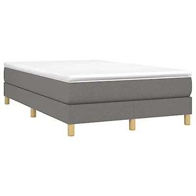 Abbildung von vidaXL Bettgestell, Polsterbett Bett für Schlafzimmer, Bettrahmen mit Lattenrost, Schlafzimmerbett Doppelbett, Dunkelgrau 120x200cm Stoff