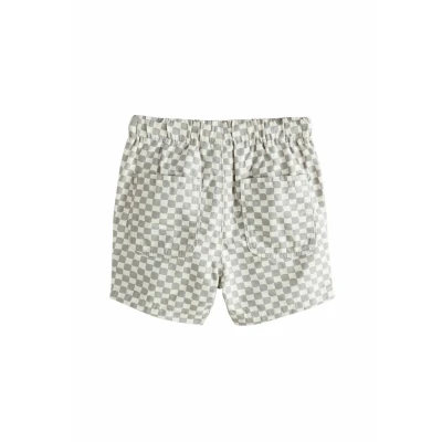 Abbildung von Next PULL ON 3 PACK Regular FIT Shorts für Kinder, Größe: 98, Sage stone neutral check