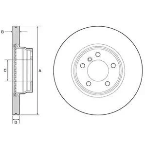 Abbildung von DELPHI BG4458C Bremsscheibe 330 24 5 Belüftet beschichtet hochgekohlt ohne Radlager, ABS Sensorring BMW: 3 Touring, Limousine, 2 Coupe