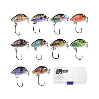 Abbildung von Zite Kunstköder Mini Wobbler Set 1,8 g 2,3 cm Ultra Light Angeln Forelle 10 Stück