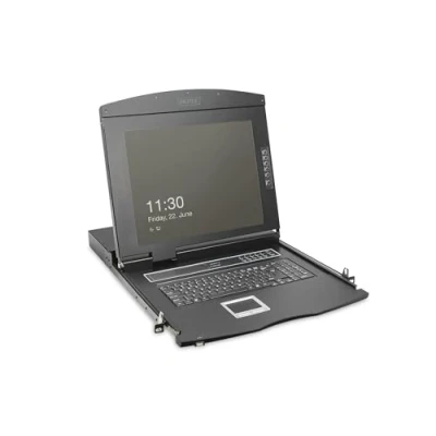 Abbildung von Assmann DIGITUS 19 HD LCD KVM Konsole, 8 Port VGA, DE Tastatur
