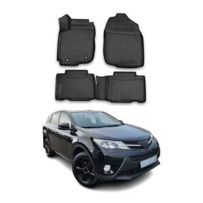 Abbildung von OMAC 7019444 Fußmattensatz Gummi, TPE (thermoplastischer Elastomer) 4 schwarz TOYOTA: RAV4 IV SUV