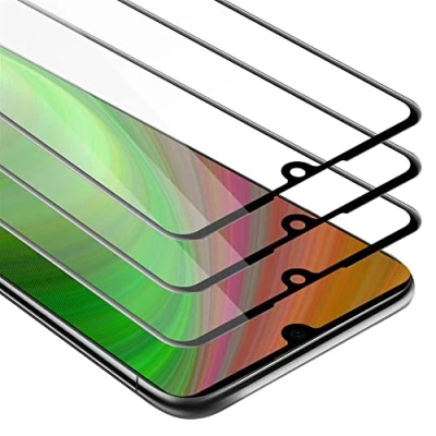 Abbildung von Cadorabo 3x Vollbild Panzer Folie kompatibel mit Huawei P30 Schutzfolie in TRANSPARENT SCHWARZ 3er Pack Gehärtetes (Tempered) Display Schutzglas 9H Härte 3D Touch