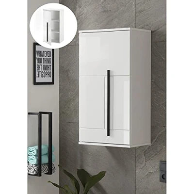 Abbildung von Lomadox Hängeschrank Bad CHARLESTON 61 in Hochglanz weiß, B/H/T: ca. 45/85/30 cm
