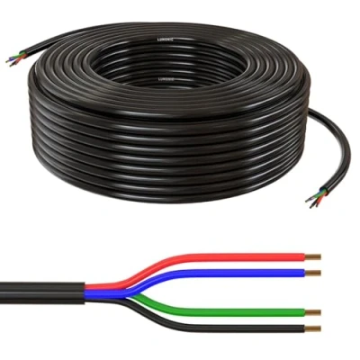 Abbildung von Lumonic 4x 0,34mm² LED Steuerleitung schwarz 10m I ummanteltes 4 adriges Kabel flexibel Geschirmtes Steuerkabel, LiYY Verlängerung, Stromkabel