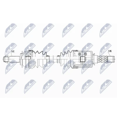 Abbildung von NTY NPW SB 012 Antriebswelle Vorderachse, Vorderachse links, rechts 795 SUBARU: XV I, Impreza III Schrägheck, Forester kfzteile,