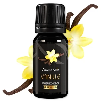 Abbildung von Aromaholik Vanilleöl BIO 100% naturrein Ätherische Öle für Diffuser &amp; Aroma Zertifiziertes ätherisches Öl aus Indien Vanilla Essential Oils 10ml Sauna Massage