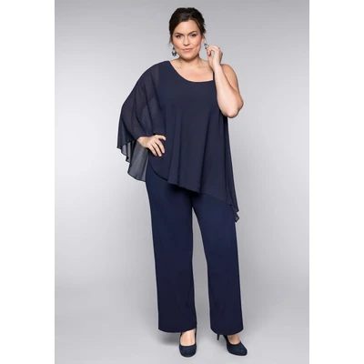 Abbildung von Sheego Jumpsuit &quot;Große Größen&quot;, im Lagenlook mit Fledermausärmel