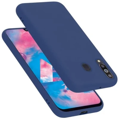 Abbildung von Cadorabo Hülle kompatibel mit Samsung Galaxy M30 / A40s Silikon Handyhülle für Case aus flüssigem stoßfeste dünne TPU Schutzhülle Liquid BLAU