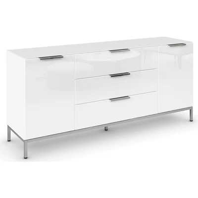 Abbildung von rauch Kommode &quot;Flipp&quot;, 2 türig, 3 Schubladen, Soft Close Funktion, Oberboden und Front Glas
