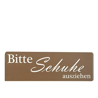 Abbildung von Homeyourself Bitte Schuhe ausziehen Dekoschild Türschild braun zum kleben
