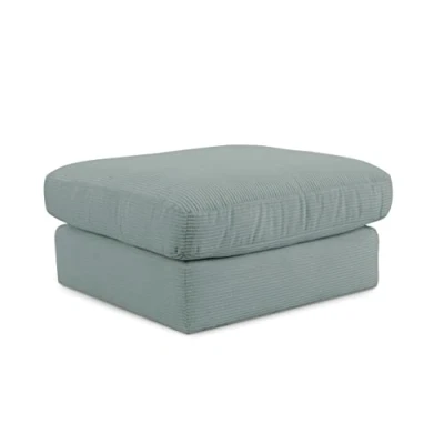 Abbildung von CAVADORE XXL Hocker Fiona / Mega Beistellhocker mit weicher Polsterung Quadratisch 97 x 90 Cordstoff Blaugrau