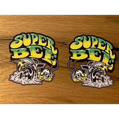 Abbildung von MG412 / 2X Aufkleber Super Bee je ca. 9 x 8,5 cm Hot Rod Tuning Sticker Racing Old School Vintage Retro Style Rockabilly USA V8 Big Block