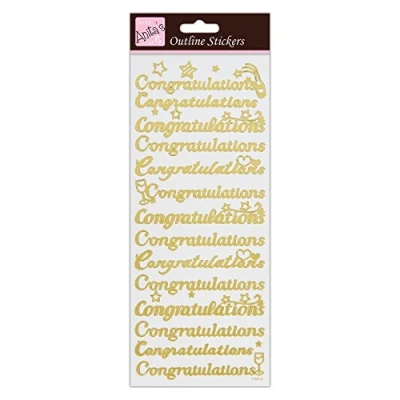 Abbildung von Anita&#039;s Konturensticker, Klebefolie, gold, 29.22 x 10.55 0.070000000000000007 cm