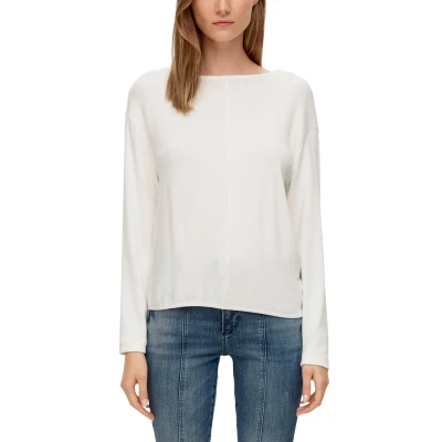 Abbildung von s.Oliver Strukturiertes Sweatshirt, Damen, Größe: 40, Ecru