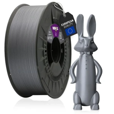 Abbildung von WINKLE PETG Filament 1.75mm Silber, 1kg Spule, 3D Drucker Kompatibel mit FDM Druckern, Druckmaterialien, Maßgenauigkeit +/ 0.05mm, Schlagfest, Leicht zu Bedrucken