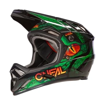 Abbildung von O&#039;NEAL Mountainbike Helm MTB Downhill Robustes ABS, Ventilationsöffnungen für Luftstrom &amp; Kühlung, ABS Außenschale Backflip Helmet Viper V.23 Erwachsene Schwarz Grün XXL