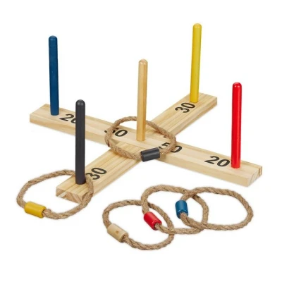 Abbildung von relaxdays Spiel, Ringwurfspiel Holz