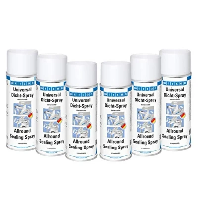 Abbildung von WEICON Universal Dicht Spray 400 ml 6er Set Dichtmittel für den Innen und Außenbereich Sprühkunststoff wasserfest grau