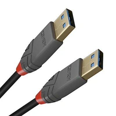 Abbildung von LINDY 36751 Anthra Line USB 3.0 Kabel Typ Stecker A/A, 1 m, Schwarz
