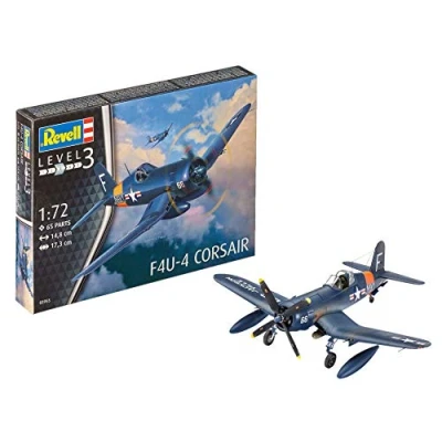 Abbildung von Revell 03955 10 Spielzeug Modellbausatz F4U 4 Corsair im Maßstab 1:72, Level 3, 120 Jahr(e)