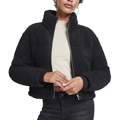 Abbildung von Urban Classics Curvy Ladies BOXY Sherpa Puffer Jacket Winterjacke, Damen, Größe: XXL, Black