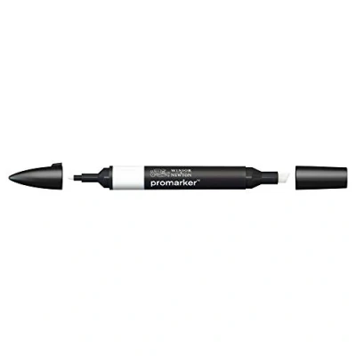 Abbildung von Winsor &amp; Newton 0203379​ ProMarker Professioneller Layoutmarker 2 Spitzen, fein und breit für Zeichnungen, Design Layouts Kalt Grau 00
