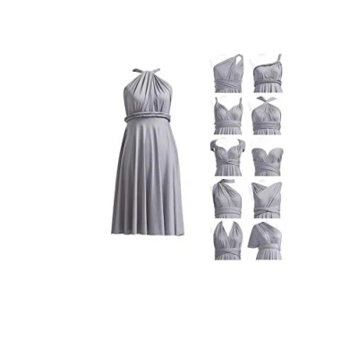 Abbildung von Infinity Kleid Kurz, Brautjungfernkleider, Multiway Wickelkleid Midi Convertible Transformers Knielang Elegant Abendkleider Hochzeit