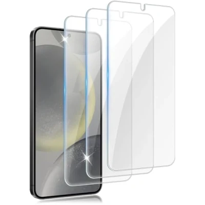 Abbildung von Vuciya Pack of 3 Screen Protector kompatibel mit Samsung Galaxy S24 panzerglas,Fingerprint Recognition,9H Härte Schutzfolie,Anti Kratzen,Anti Bläschen,for