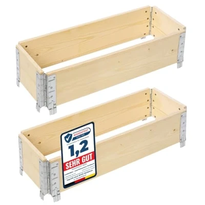 Abbildung von Garronda Hochbeet Profil Palettenrahmen 80x30x20 cm Holz für Pflanzen GD 0075 (2 St., Set)