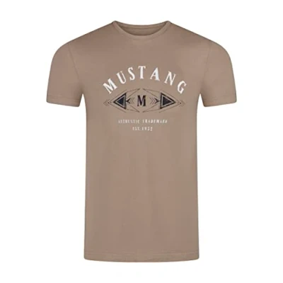 Abbildung von MUSTANG T Shirt Herren Printshirt Regular Fit (1 tlg) Kurzarm Tee mit Rundhalsausschnitt aus 100% Baumwolle