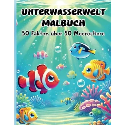 Abbildung von Unterwasserwelt Malbuch: Entdecke und Koloriere 50 faszinierende Meerestiere mit spannenden Fakten!