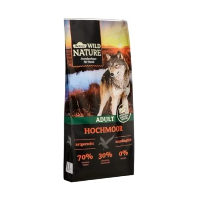 Abbildung von Dehner Wild Nature Hundefutter Hochmoor, Trockenfutter getreidefrei / zuckerfrei, für ausgewachsene Hunde, Ente, 12 kg