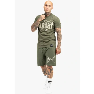 Abbildung von Tapout Normale Passform Crashed Tshirt print, Herren, Größe: XXL, Olive sand