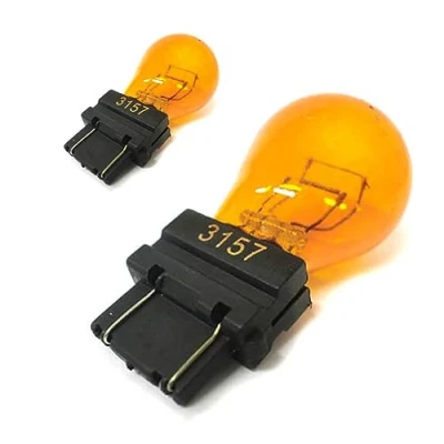 Abbildung von CARALL 2 Stück Halogenlampen 12V für Autos (3157 Amber T25 PY27/7W 27/7W W2.5x16q)