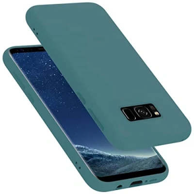 Abbildung von Cadorabo Hülle kompatibel mit Samsung Galaxy S8 Plus Silikon Handyhülle für Case aus flüssigem stoßfeste dünne TPU Schutzhülle Liquid GRÜN