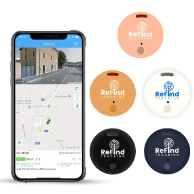 Abbildung von ReFind R2 Smart Tracker, Mini GPS Tag, Live Tracking auf kostenloser App Bluetooth 5.0, Schlüsselfinder, Tracker für Gepäck, Artikelfinder, Hunde und Katzen Android, Samsung (Rosa)