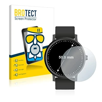 Abbildung von BROTECT Entspiegelungs Schutzglas für Armbanduhren (Kreisrund, ø: 50 mm) Schutz Folie Panzerfolie Glas Matt [Extrem Kratzfest 9H, Anti Reflex]