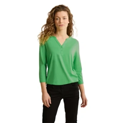 Abbildung von Cecil IM LOOK Langarmshirt, Damen, Größe: Large, Grün