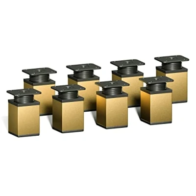 Abbildung von sossai® Möbelfuß Design Möbelfüße, 4er &amp; 8er Set, höhenverstellbar, (8 St), Farbe: Gold