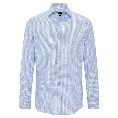 Abbildung von HACKETT LONDON Mens Two Tone Grid Check Shirt, 8ASWHITE/Blue, 14.5
