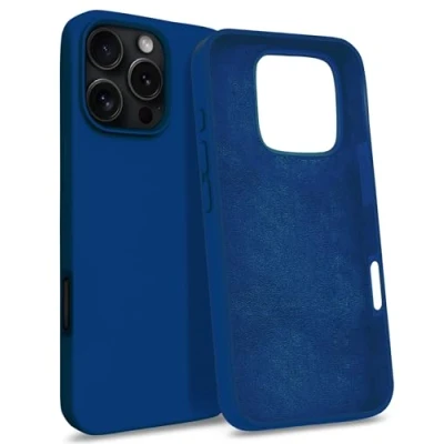 Abbildung von MyGadget Hülle für iPhone 16 Pro Max Gummierte Handyhülle [ 3 Layer Struktur ] Schutzhülle mit Soft Inlay &amp; Hardcase Cover außen Dunkelblau