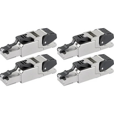 Abbildung von Telegärtner J00026A2000 feldkonfektionierbarer RJ45 Stecker für AWG24/1 AWG22/1, AWG27/7 AWG22/7 (4 Sätze)