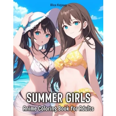 Abbildung von Summer Girls: Anime Coloring Book for Adults 50 Illustrations of Cute Girls in Dresses