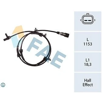 Abbildung von FAE 78435 ABS Sensor mit Kabel Hallsensor 2 1153 NISSAN: Qashqai / Qashqai+2 I