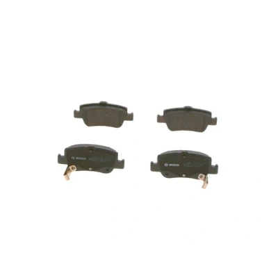 Abbildung von BOSCH 0 986 494 182 Bremsbelagsatz Low Metallic mit akustischer Verschleißwarnung Anti Quietsch Blech, Montageanleitung