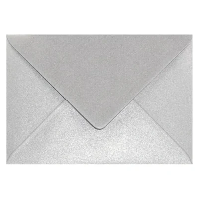 Abbildung von Netuno 100 Umschläge Perlmutt Silber DIN B6 125x 175 mm 120g Aster Metallic Silver silberne Briefumschläge schick edel Briefkuverts schön für Einladungs Karten Hochzeit Geburtstag Weihnachten