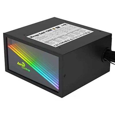 Abbildung von AeroCool MIRAGEGOLD750, PC Netzteil 750W, RGB Infinity Mirror, 80Plus Gold, Japanische Kondensatoren, Schwarz