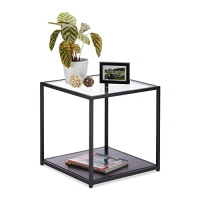 Abbildung von relaxdays Beistelltisch Glas mit 2 Ablagen